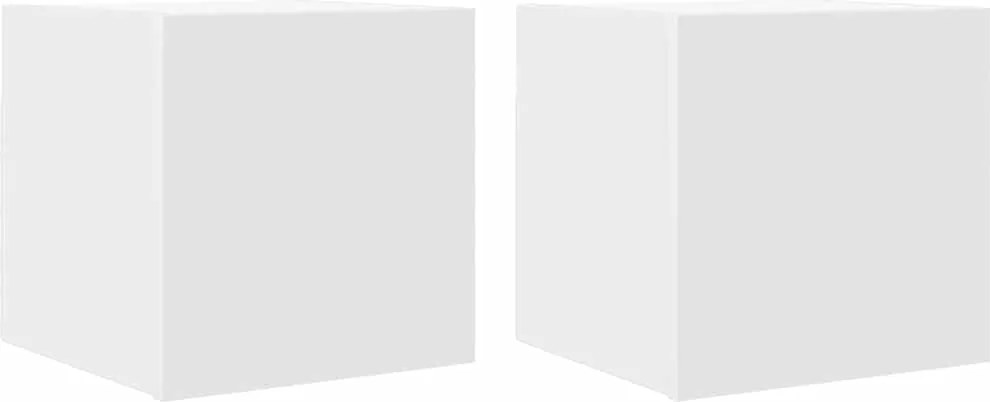 vidaXL Dulapuri TV montate pe perete, 2 buc., alb, 30,5x30x30 cm