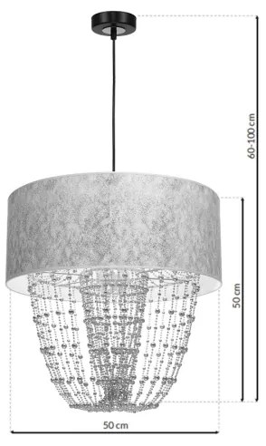 Lustră pe cablu ALMERIA 1xE27/60W/230V