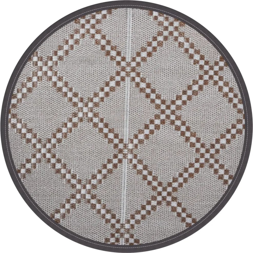 vidaXL Covor de exterior, ARAKIL maro, Ø160 cm, PP