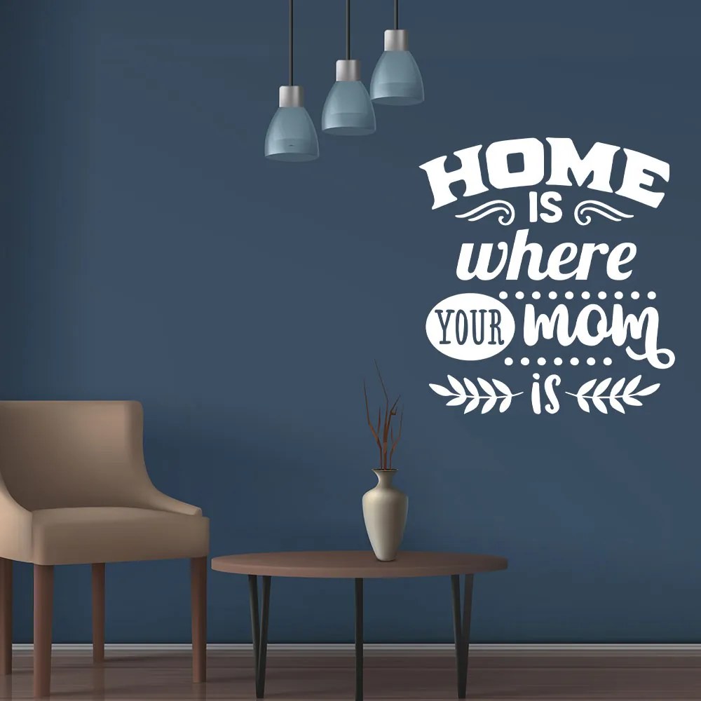 Sticker Mama "Home is where your mom is", 50x47 cm, Alb, Oracal