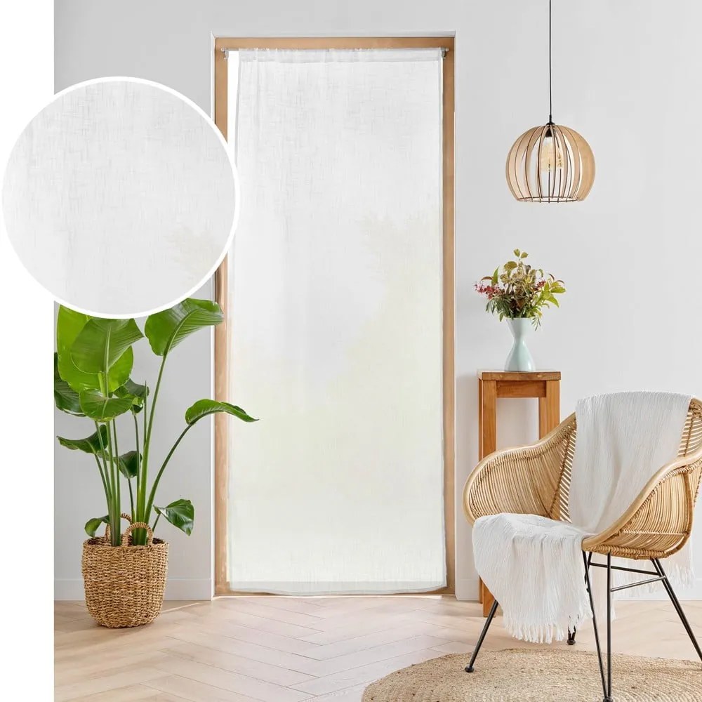 Draperie albă 90x200 cm cu prindere la ușă Haltona – douceur d'intérieur