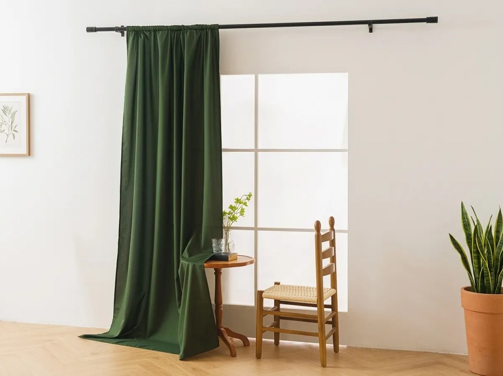 Draperie OXFORD LIGHT 140x250 cm, verde inchis Agatat: Inele metalice