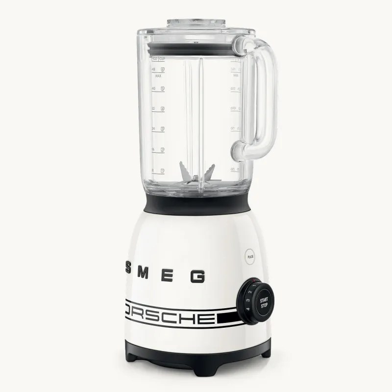 Blender Smeg Porsche BLF03PCWEU, 800 W, 1,5 l, 18 000 rpm, 4 programe, 4 viteze + Impuls, Otel inoxidabil, Alb