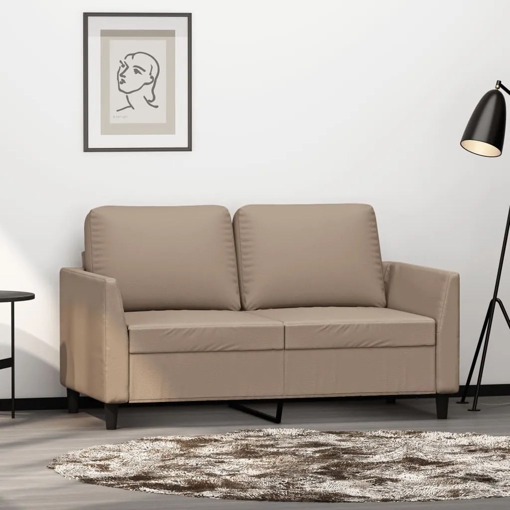 359332 vidaXL Canapea cu 2 locuri, cappuccino, 120 cm, piele ecologică