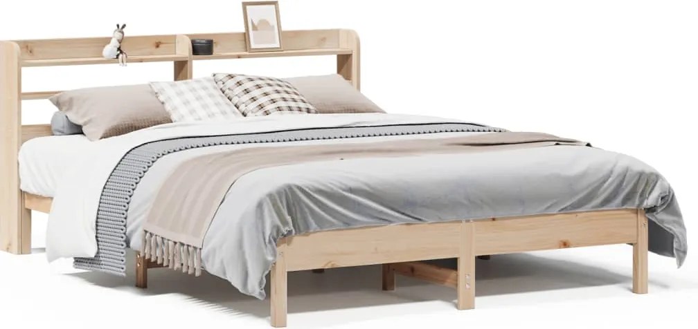 vidaXL Cadru de pat fără saltea, 140x200 cm, lemn masiv pin