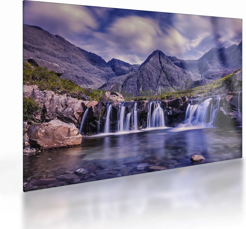 Tablou pe sticlă cu cascade (70x50 cm)