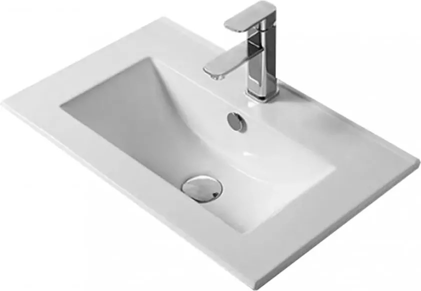 Dulap inferior Porto 60 cu lavoar alb-ulm rauna