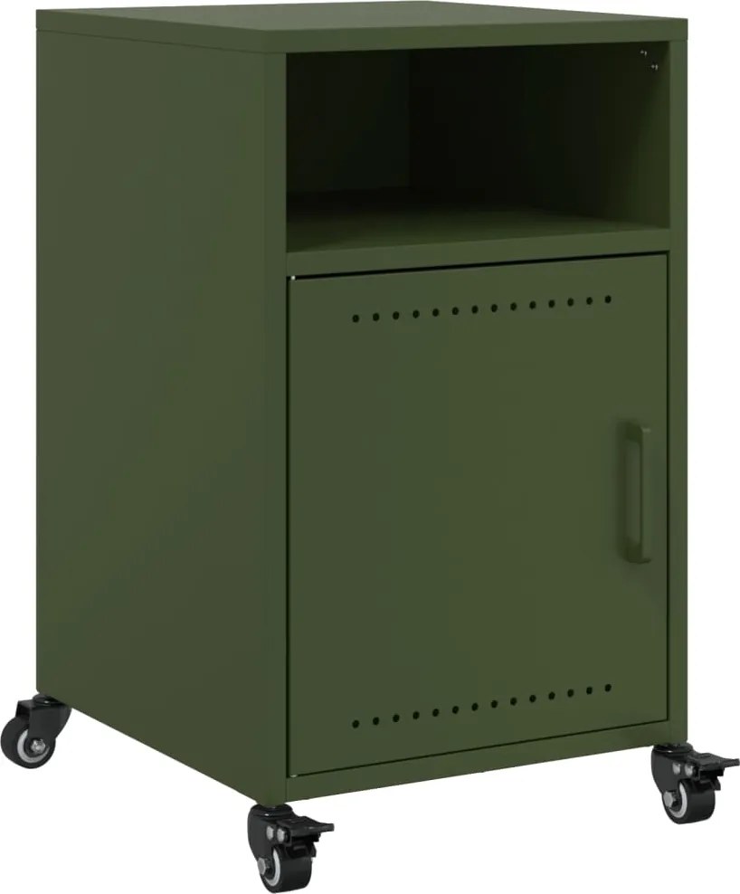 vidaXL Noptieră, verde olive, 36x39x59 cm, oțel