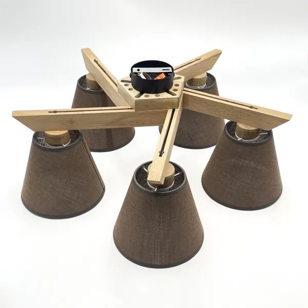 Lustră aplicată Brilagi ANTHONY 5xE14/40W/230V stejar/maro