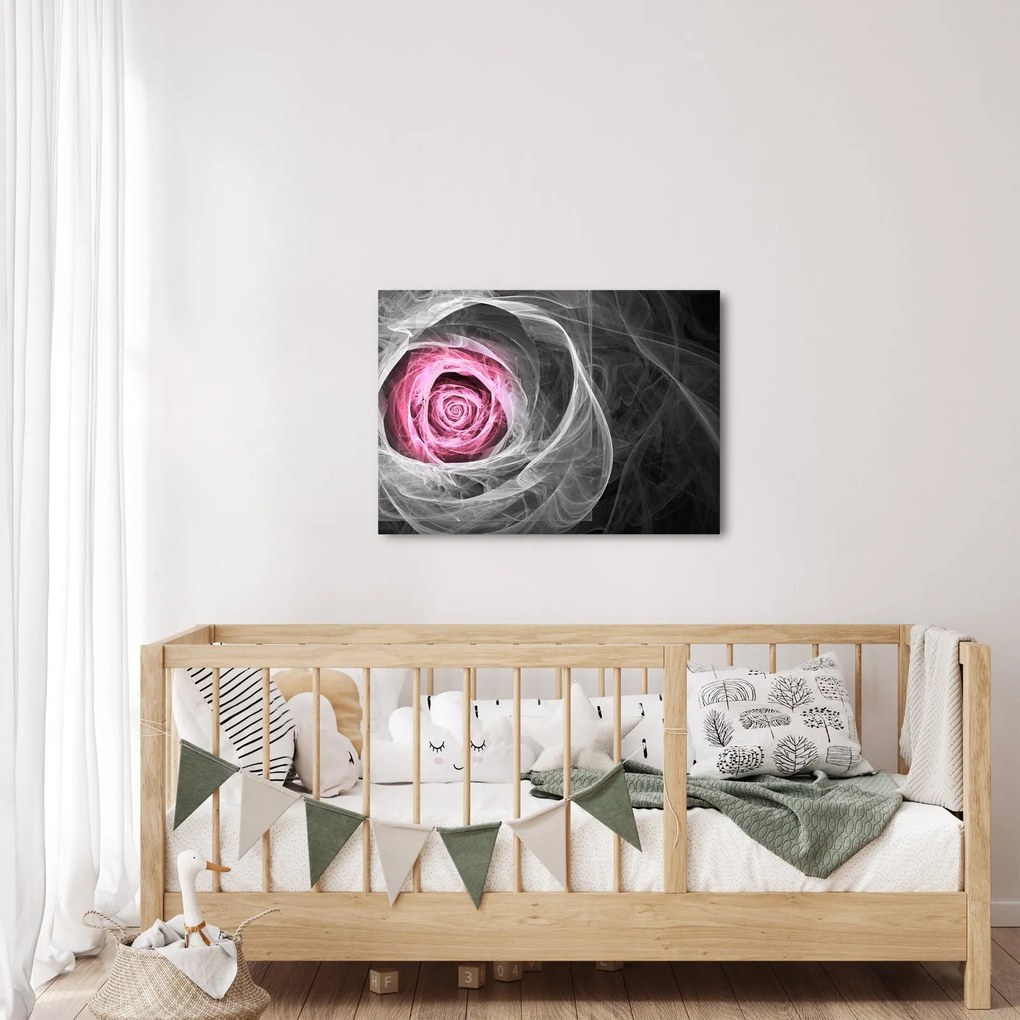 Tablou - Trandafir abstract, fucsia (70x50 cm)