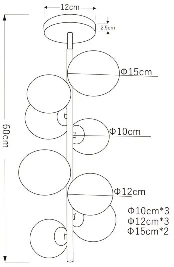 Lustră LED pe tijă RIHA 8xG9/3W/230V Globo 56133-8D