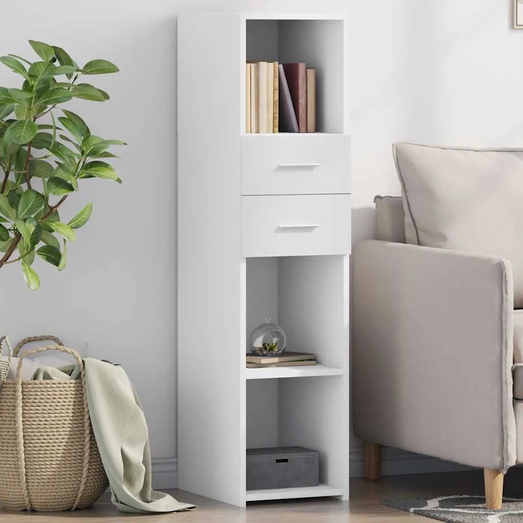 vidaXL Dulap înalt, alb, 30x42,5x124 cm, lemn prelucrat