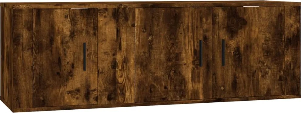 vidaXL Set dulapuri TV, 2 piese, stejar fumuriu, lemn prelucrat