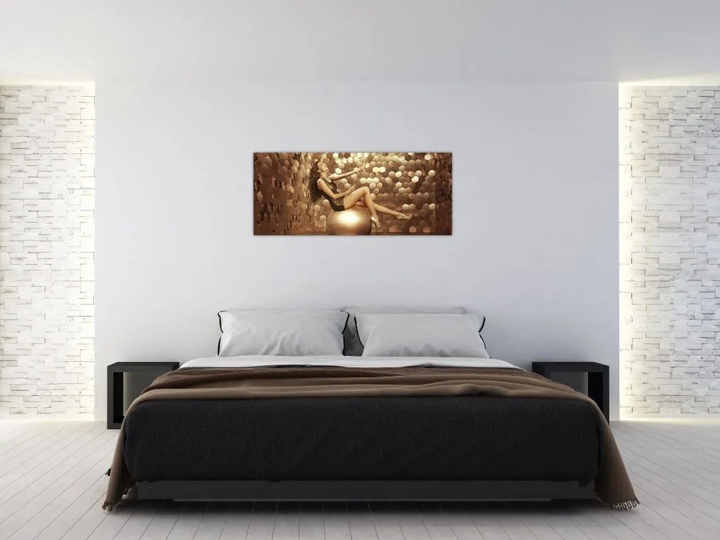 Tablou - Femeia în încăperea de aur (120x50 cm)