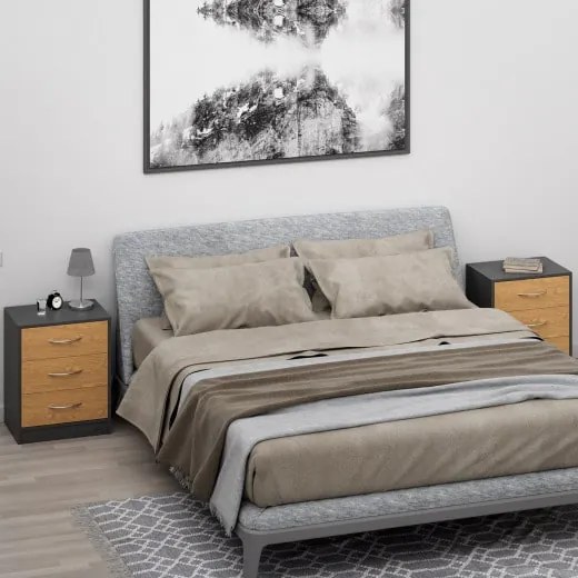 Deuba Noptiera Eloise 54x39x28cm - lemn/gri