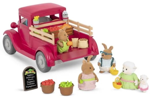 Set de jucării Li'l Woodzeez camionetă de fermier cu stand pentru mâncare 3xAAA