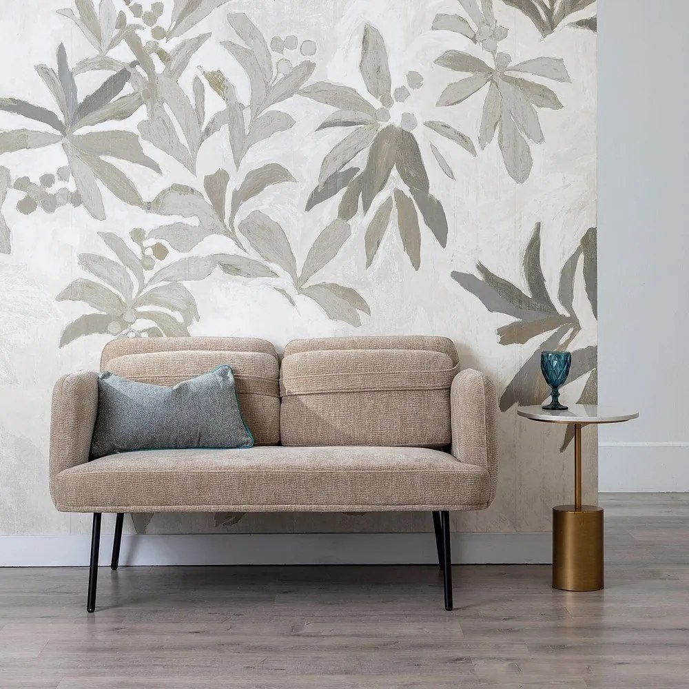 Canapea bej cu tapițerie din chenille 127 cm Bind – Ixia