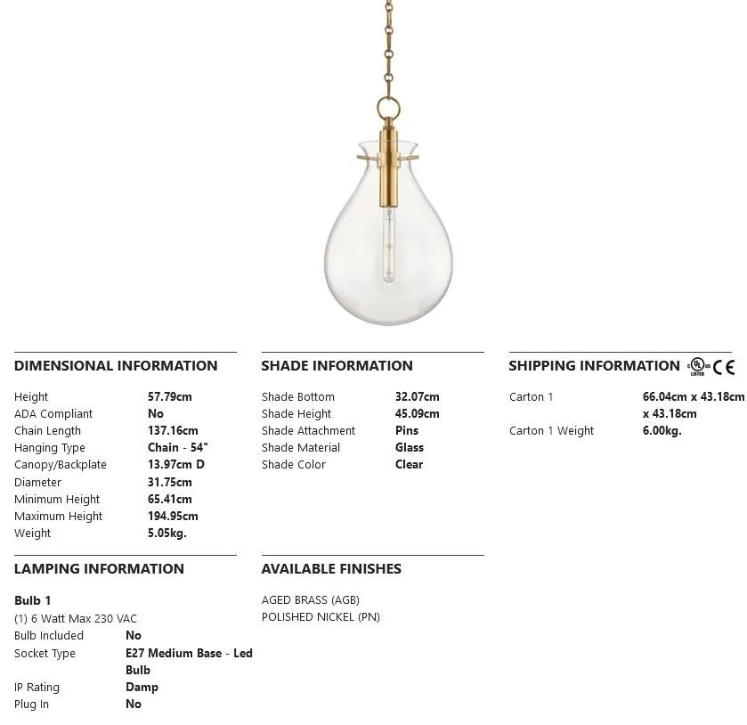 Pendul LUX design minimalist IVY medium, alama antichizata