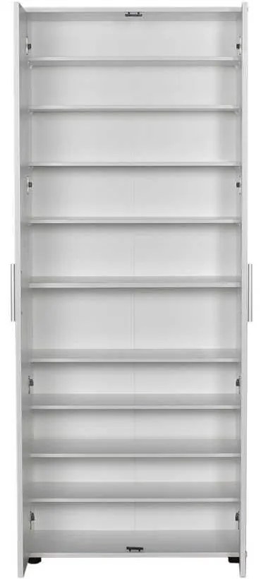 Dulap Multifunctional Adore Porto, 2 usi, 8 rafturi, Alb, 76 x 187 x 36 cm