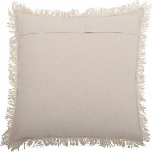 Pernă decorativa din bumbac cu broderie cu motive florale si franjuri, "Pogni"