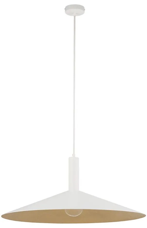 Lustră pe cablu CAPRI 1xE27/15W/230V d. 70 cm alb/auriu