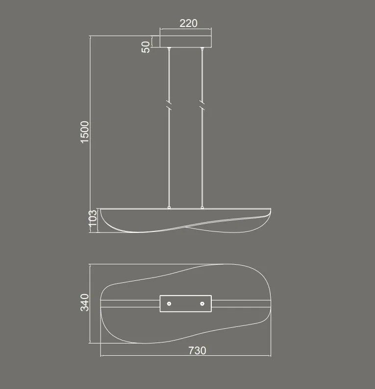 Lustra suspendata LED dimabil design deosebit Bianca