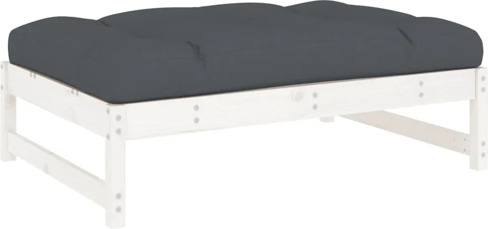 vidaXL Taburet de grădină, 120x80 cm, alb, lemn masiv de pin