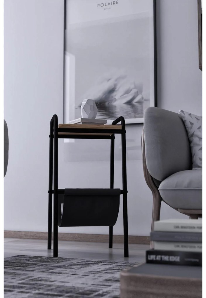 Măsuță laterală Leloku (negru + pin atlantic). 1094703