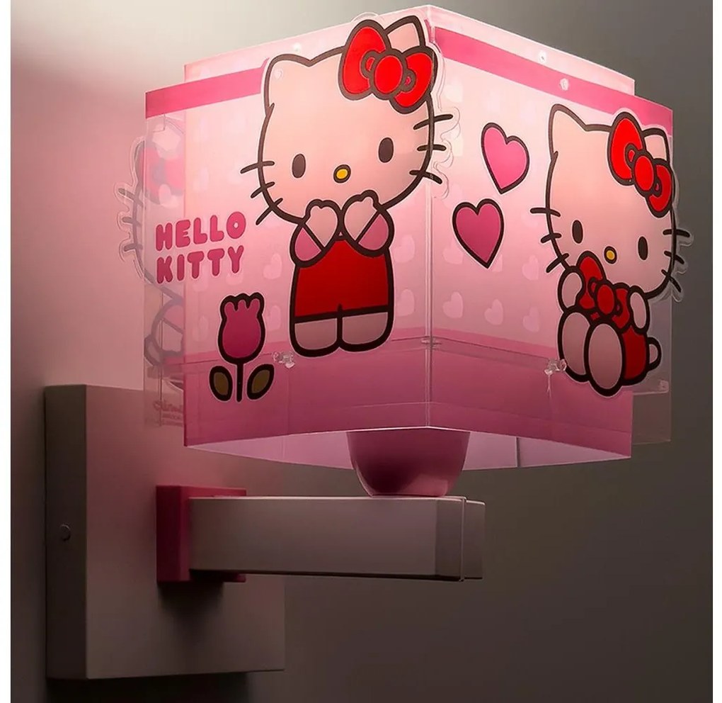 Dalber 73269 - Lampă de perete pentru copii HELLO KITTY 1xE27/15W/230V, roz