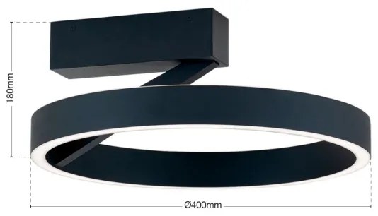 Orion - Plafonieră LED KOLK, 40W, 230V, 2700/3000/4000K, Ø 40 cm, neagră