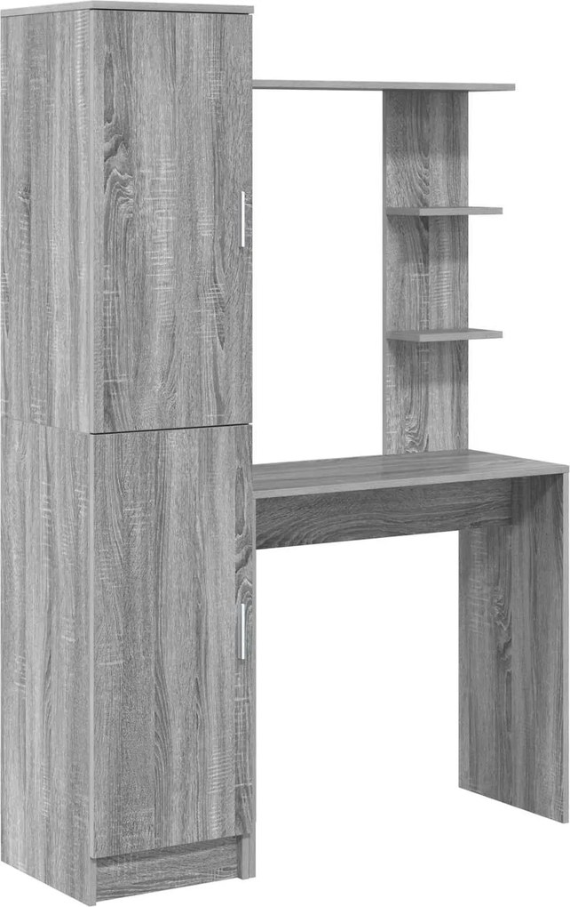 vidaXL Birou 2 pcs Gri Sonoma