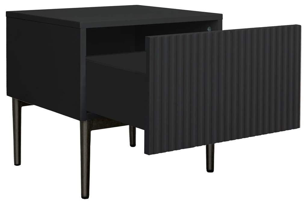 Set noptiera Nicole 46 cm - picioare negre / negre