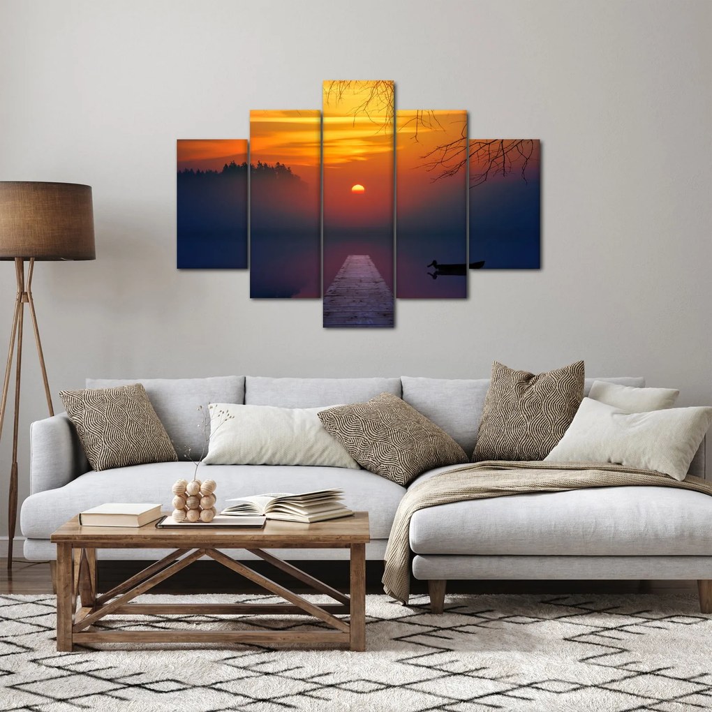 Tablou cu podul în apus de soare (150x105 cm)