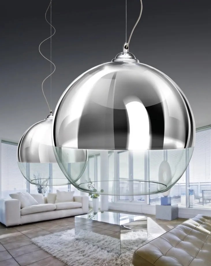 Lustra design modern Silver Ball 3 line