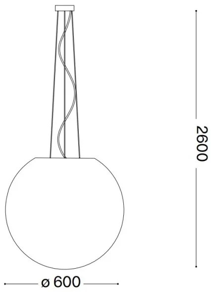 Lustră pe cablu Ideal Lux CARTA 1xE27/60W/230V d. 60 cm alb