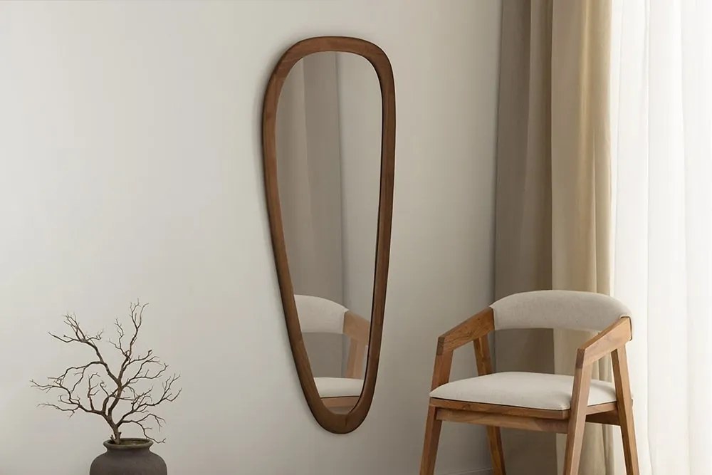 Oglinda de perete cu rama din lemn ORGANIC 165cm nuc