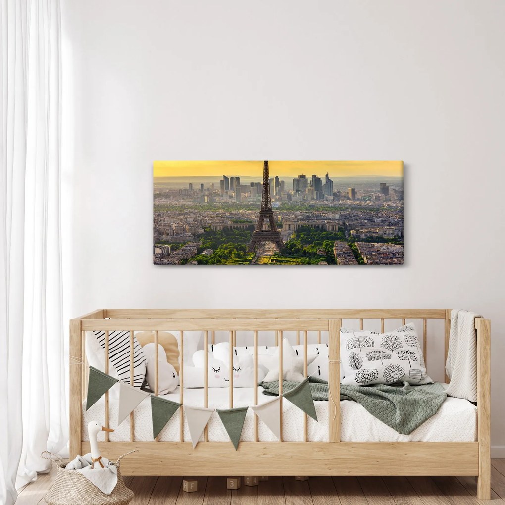Tablou - Panorama Parisului (120x50 cm)