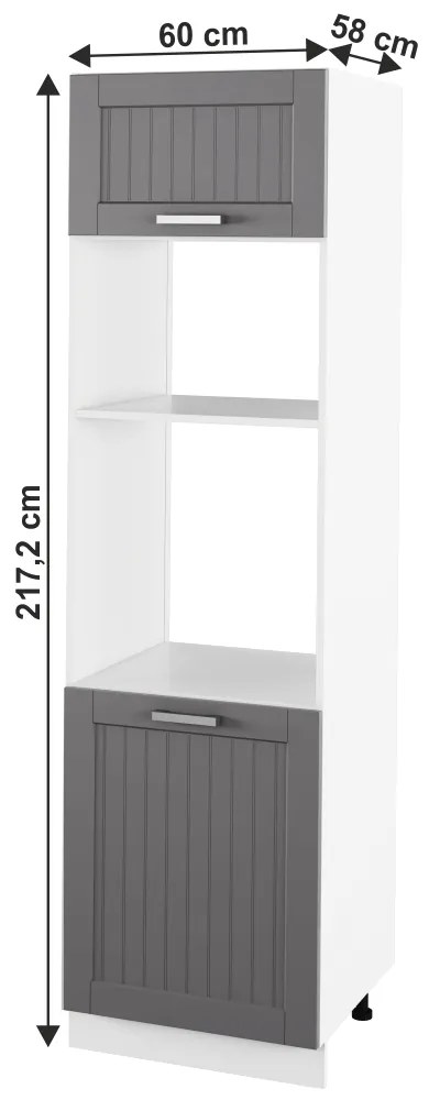 Dulap încorporat Janne Typ 81 (gri închis + alb). 1021238