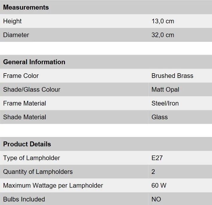 Plafoniera diametru 32cm, Rima shiny brass NU 9-310/32 MS OR