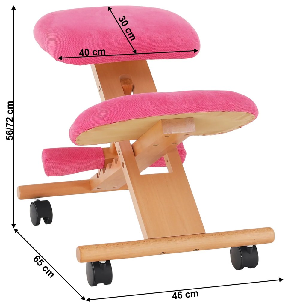 Scaun genunchi ergonomic, roz  fag, GROCO