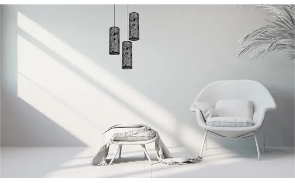 Lustră pe cablu AVALO 3xE27/60W/230V d. 35 cm gri/negru
