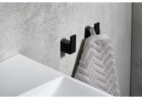 SET 2x cârlig de perete Gedy PIRENEI negru mat