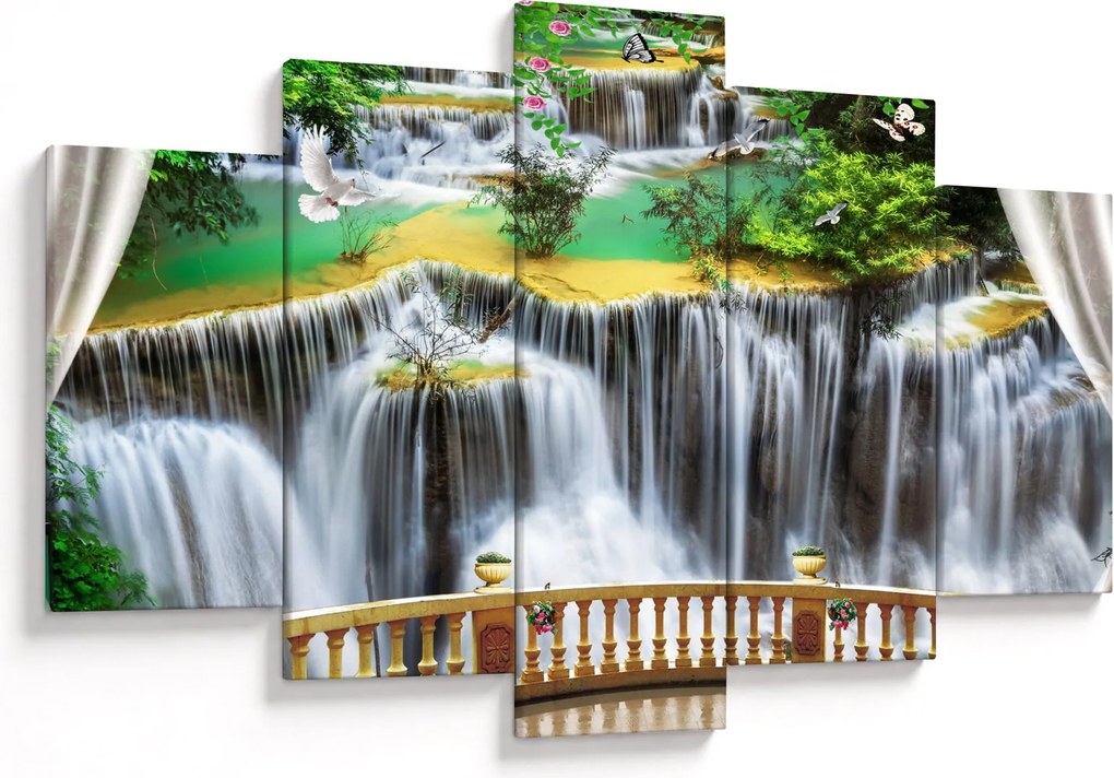 Tablou - Privire la cascade magice (150x105 cm)