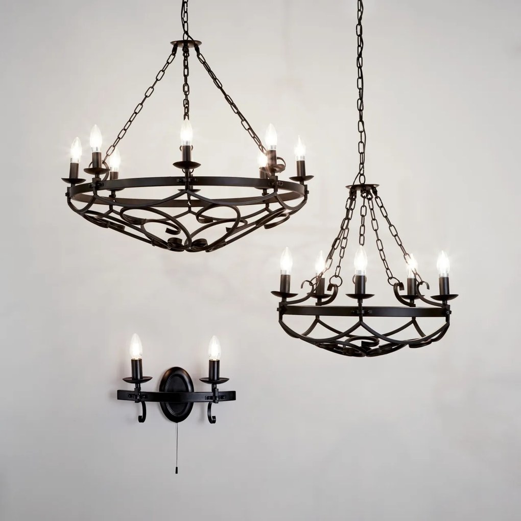 Aplica design rustic Cartwheel III 8902-2BK SRT