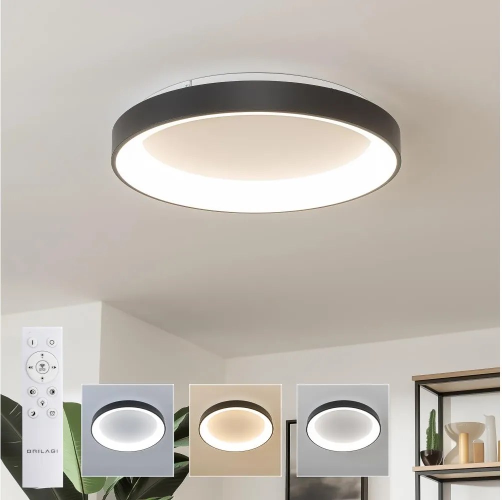 Brilagi - Plafonieră LED dimmabilă FALCON II LED/99W/230V, Ø 60 cm, negru + telecomandă