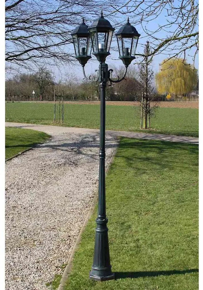 Felinar Brighton cu 3 brațe 230 cm Verde închis/Negru