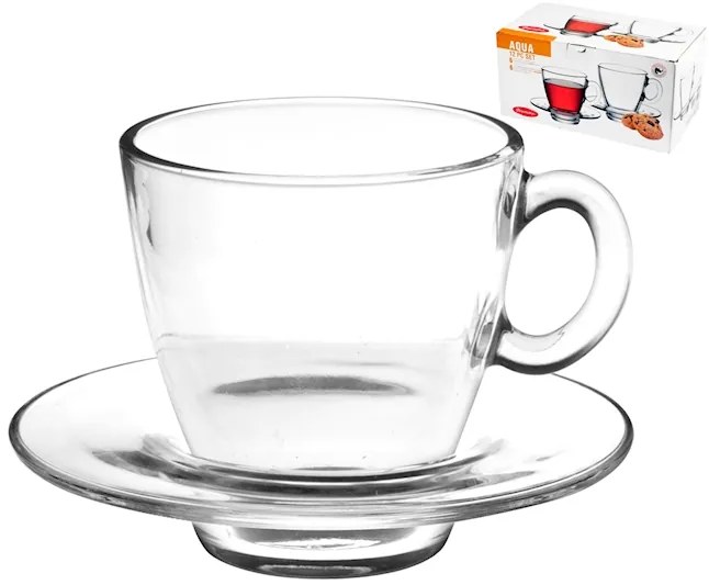 Set 6 cani Capuccino cu farfurioara, 225 ml