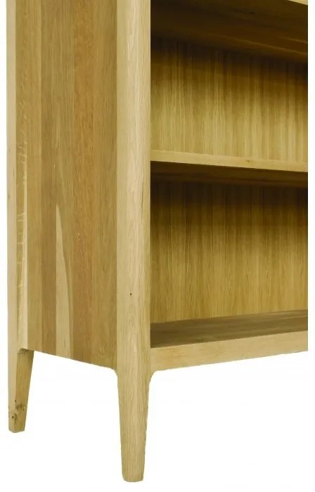 Biblioteca, natur, din lemn de stejar, L108 cm, aspect rustic, Ernest