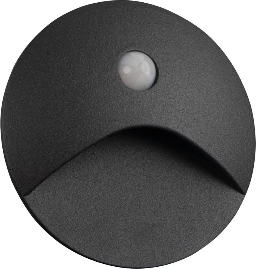 Kanlux 39125 - Aplica LED EXIN pentru trepte, cu senzor, 2,5W/230V, 3000K, IP65, antracit, rotund