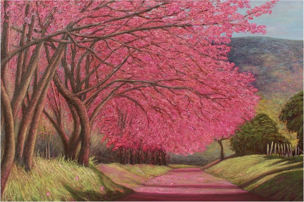 Tablou cu copaci înfloriți (90x60 cm)